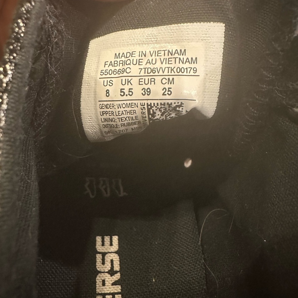 Converse Chuck Taylor Women's Silver and Black High-Top Sneakers - Picture 8 of 10